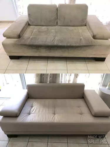 ניקיון ספה מבד לפני ואחרי 2